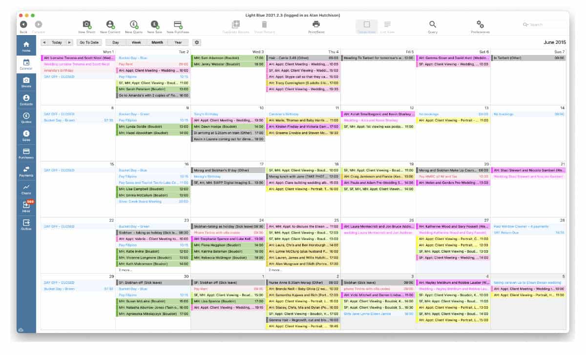 Light Blue Software Calendar